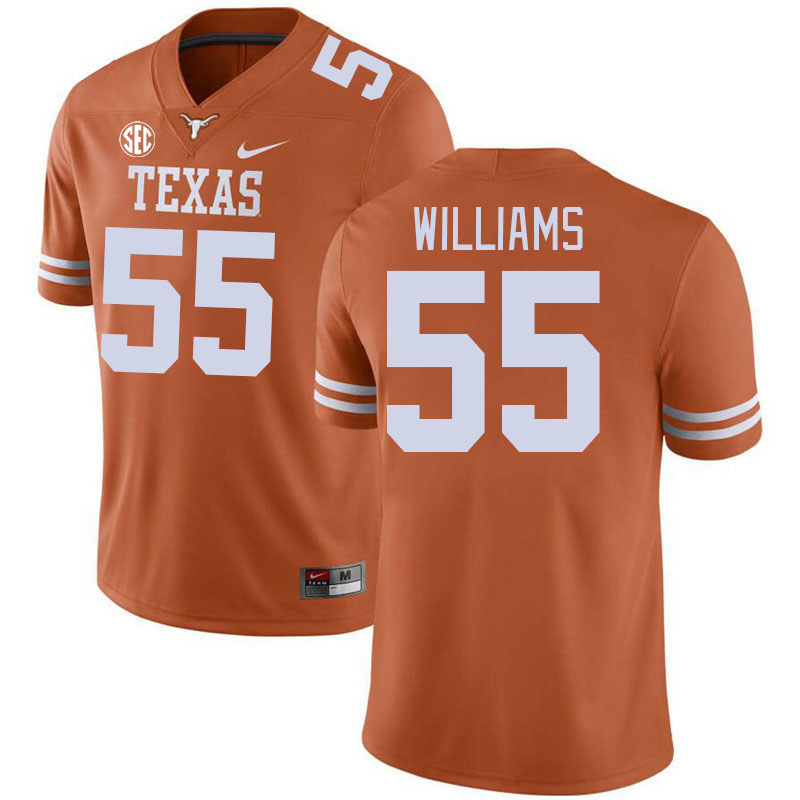 # 55 Connor Williams Texas Longhorns Jerseys Football Stitched-Orange
